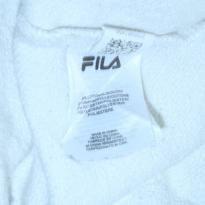 Additional view of Fila Women's White Pullover Sweatshirt XXS Cotton Blend Logo Crew Neck