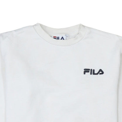 Additional view of Fila Women's White Pullover Sweatshirt XXS Cotton Blend Logo Crew Neck