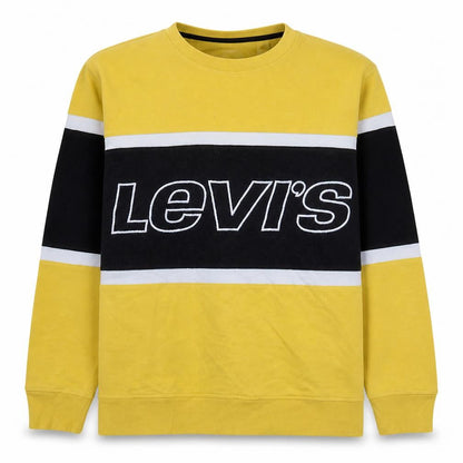 Levi's Mens Yellow Crew Neck Logo Pullover Sweatshirt L