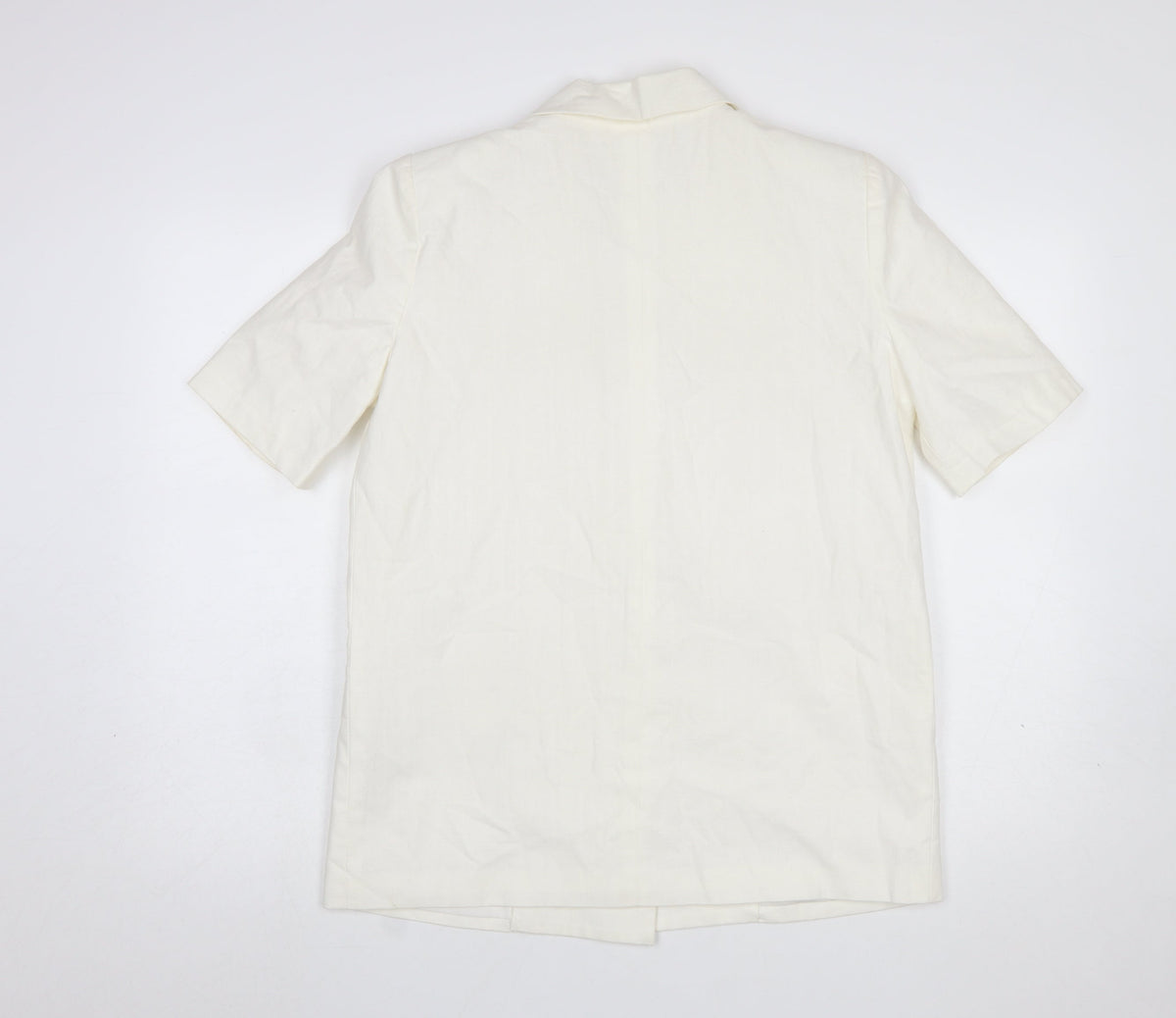 4th & Reckless Women's Ivory Short Sleeve Linen Blend Blazer UK 8