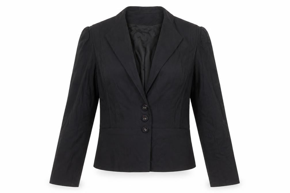 French Connection Women's Black Cropped Blazer Size 12 Tailored