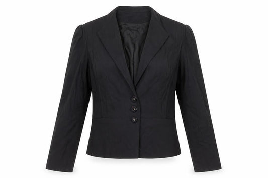 French Connection Women's Black Cropped Blazer Size 12 Tailored