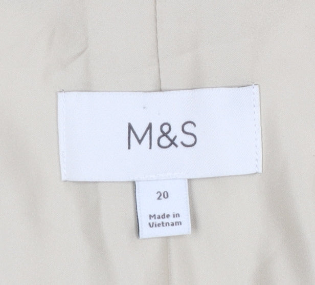 Marks and Spencer Womens Beige Size 20 Regular Fit Blazer Jacket