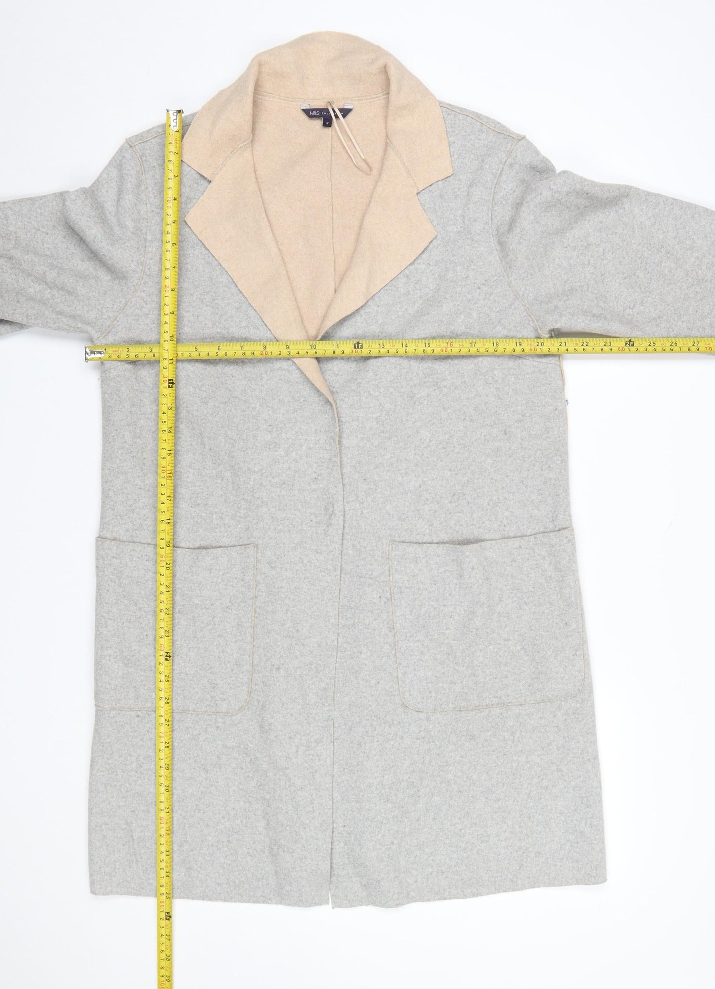 Marks and Spencer Women’s Grey Wool Blend Long Coatigan Size 12