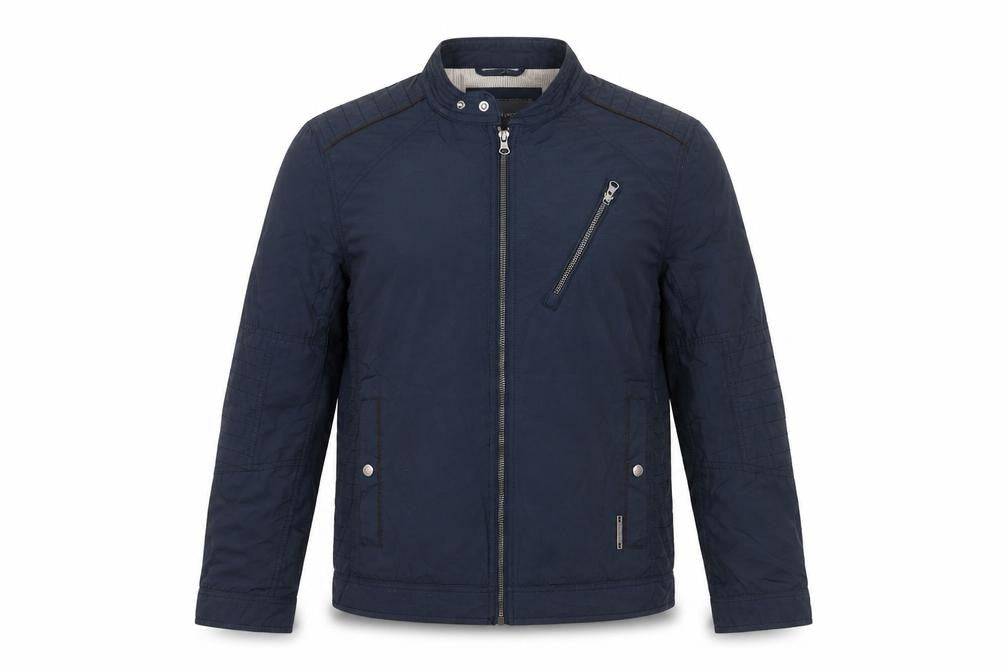 RJR John Rocha Men's Blue Biker Jacket Size L Cotton Nylon