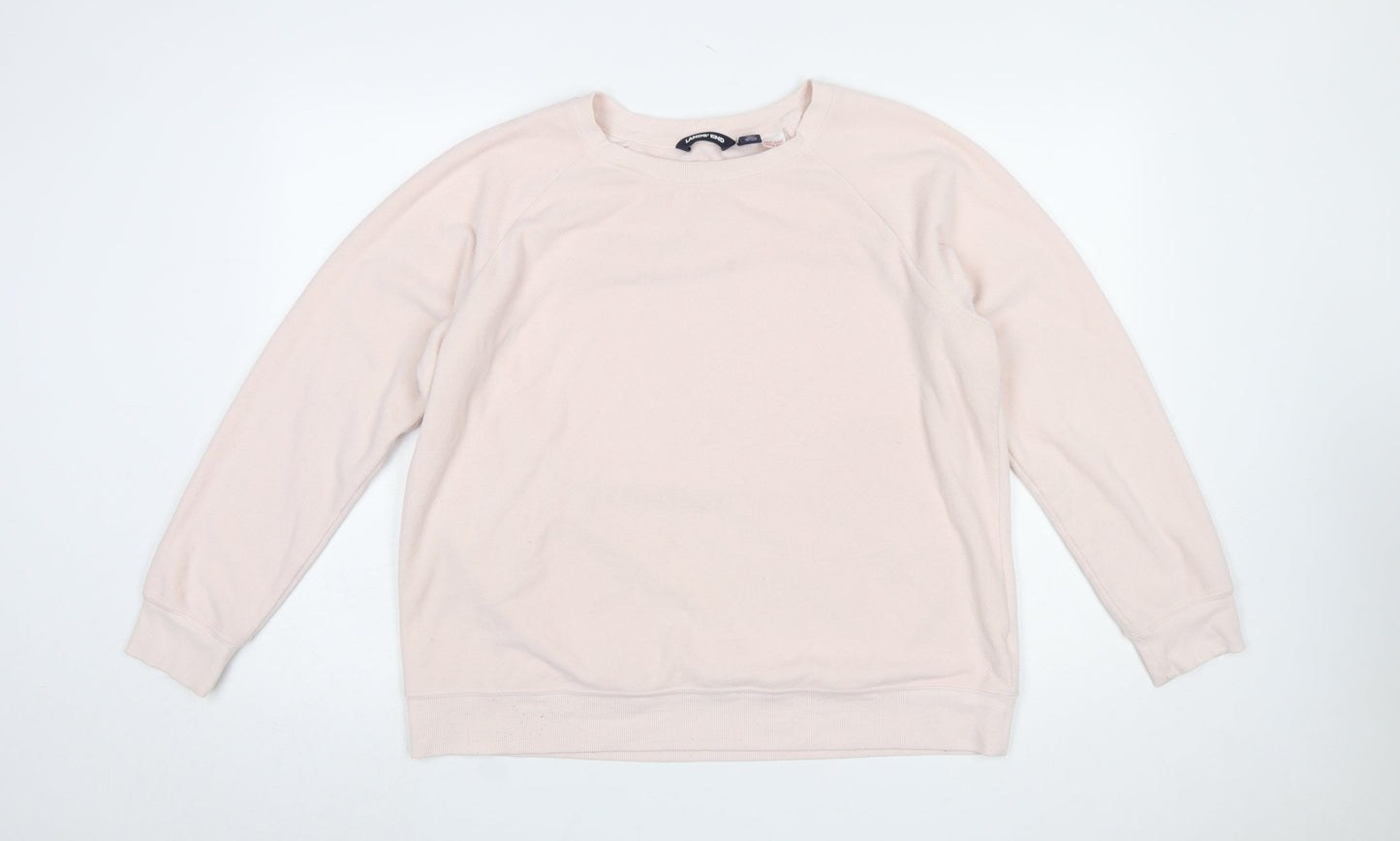 Lands' End Women Beige XL Pullover Sweatshirt Soft Fleece
