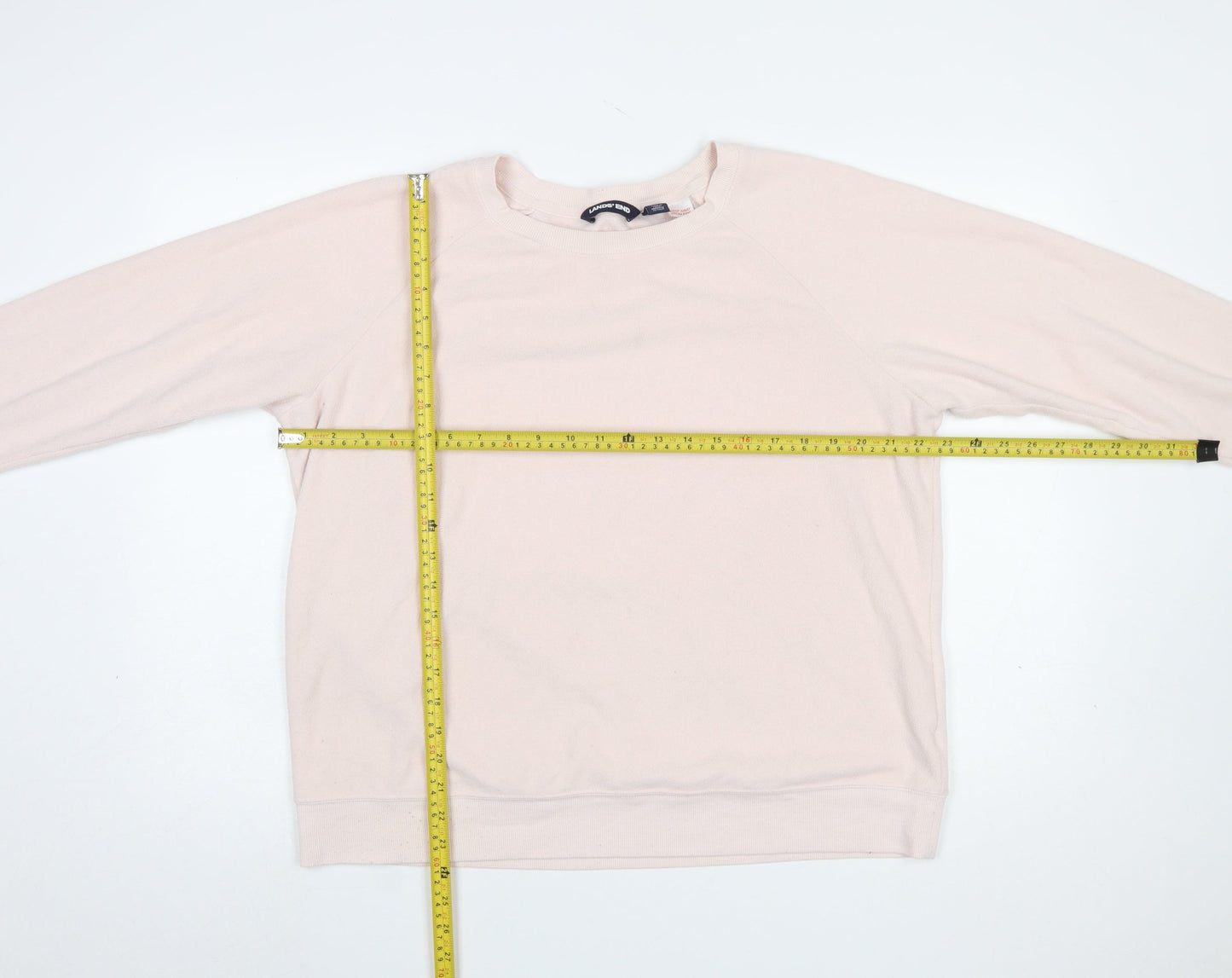 Lands' End Women Beige XL Pullover Sweatshirt Soft Fleece