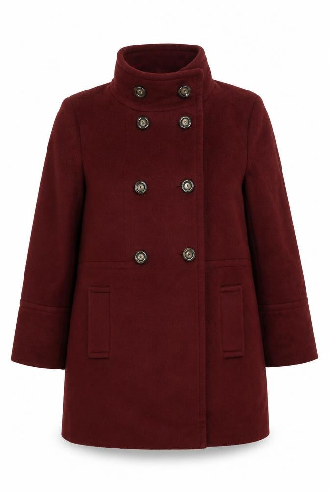 Marks & Spencer Women's Brown Wool Blend Pea Coat UK 16