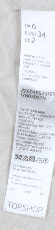 Topshop Women’s Beige Tailored Blazer UK 6 Single-Breasted Jacket