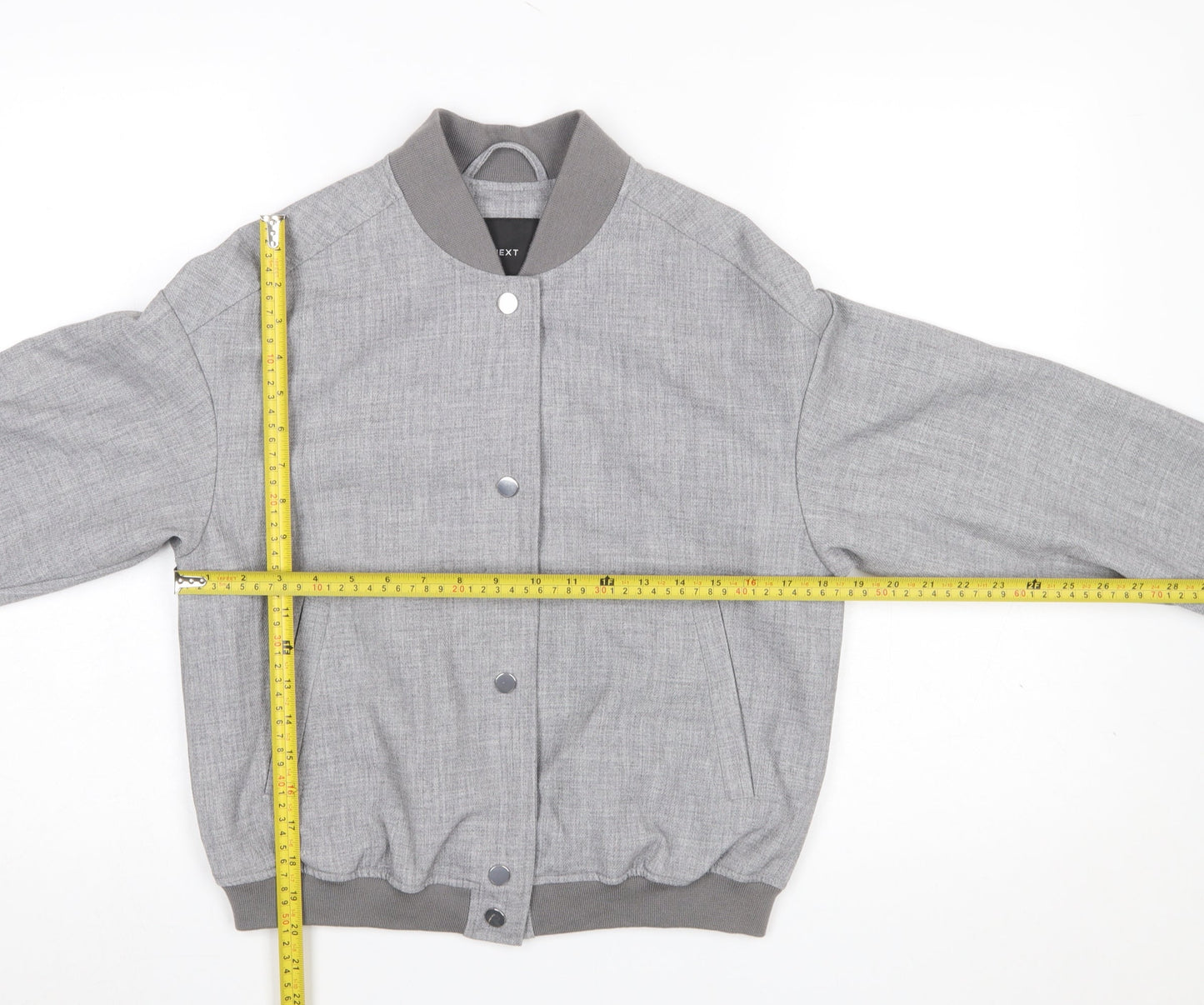 Next Women Grey Size 6 Bomber Jacket Polyester Blend Lined