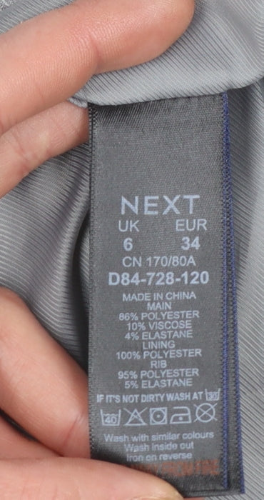 Next Women Grey Size 6 Bomber Jacket Polyester Blend Lined