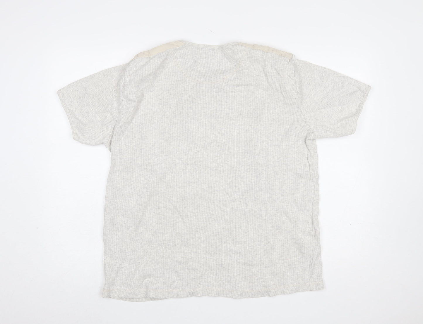 Lee Cooper Men's Grey Short Sleeve V-Neck T-Shirt XL Cotton Blend
