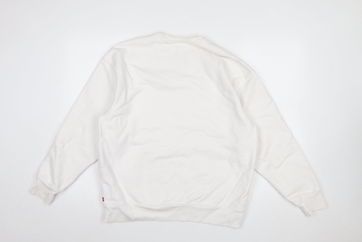 Levi's Men White Relaxed Fit Logo Pullover Sweatshirt M