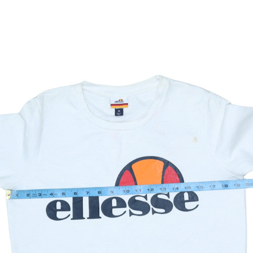 Ellesse Womens White Cotton Blend Pullover Sweatshirt Size 10