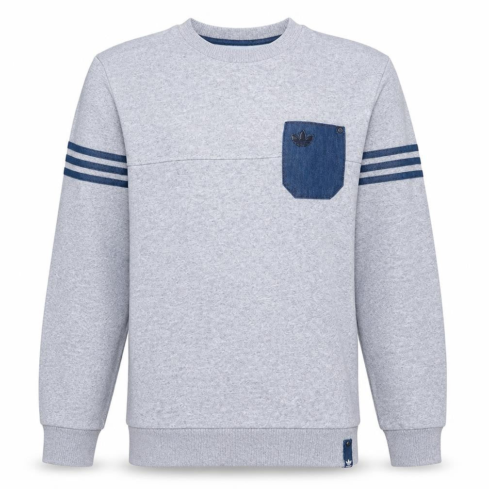 Adidas Men's Grey Pullover Sweatshirt Size S Crew Neck Fleece