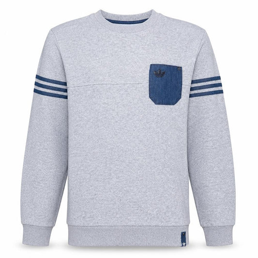 Adidas Men's Grey Pullover Sweatshirt Size S Crew Neck Fleece