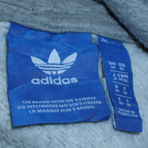 Adidas Men's Grey Pullover Hoodie M Regular Fit Sports Logo