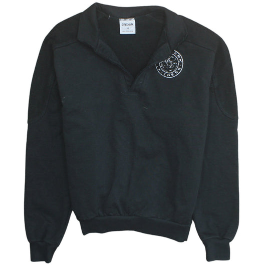Gymshark Women's Black XS Henley Sweatshirt 100% Cotton Pullover