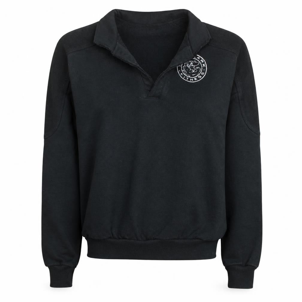 Gymshark Women's Black XS Henley Sweatshirt 100% Cotton Pullover