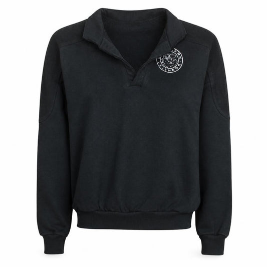 Gymshark Women's Black XS Henley Sweatshirt 100% Cotton Pullover