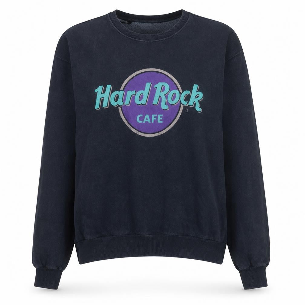 Stradivarius Women Navy Hard Rock Cafe Pullover Sweatshirt Size S