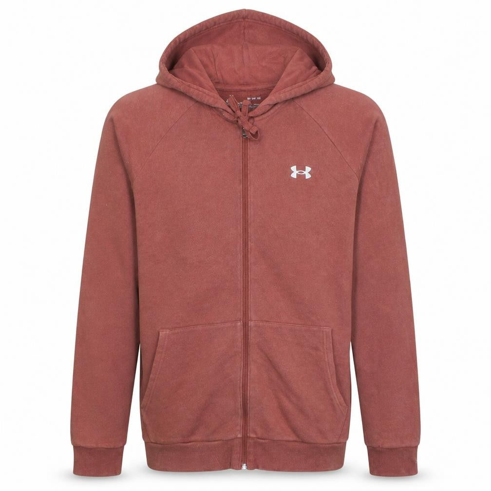 Under Armour Men’s Brown XL Full Zip Hoodie ColdGear Cotton Blend