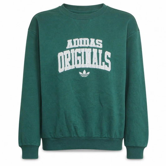 Adidas Originals Green Crew Neck Sweatshirt Women S Cotton Blend Casual