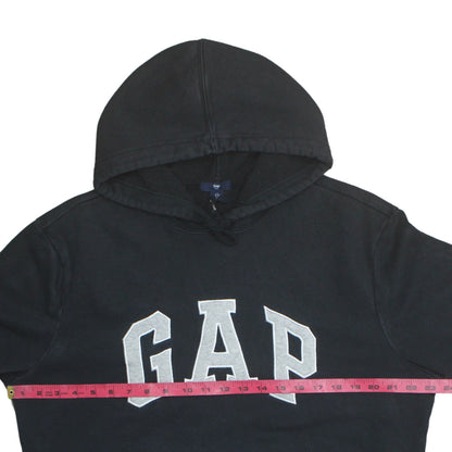 Gap Women Black Large Pullover Hoodie with Logo Design