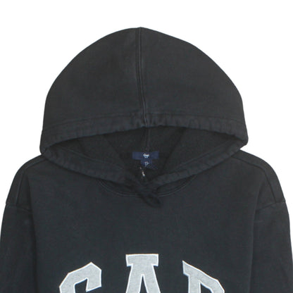 Gap Women Black Large Pullover Hoodie with Logo Design