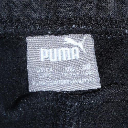 Puma Boys Black Jogger Sweatpants 13-14 Years Fleece Cotton Blend