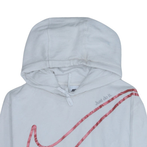 Nike Men's White Pullover Hoodie M Regular Fit Graphic Sportswear