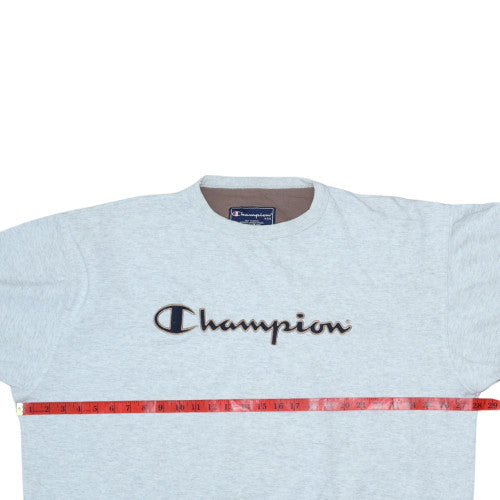 Champion Men’s Grey 2XL Pullover Sweatshirt Embroidered Logo Vintage