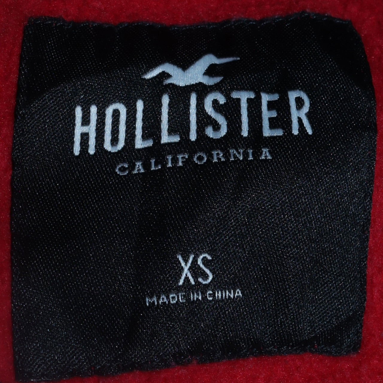 Hollister Men Red White Logo Pullover Hoodie XS Regular Fit