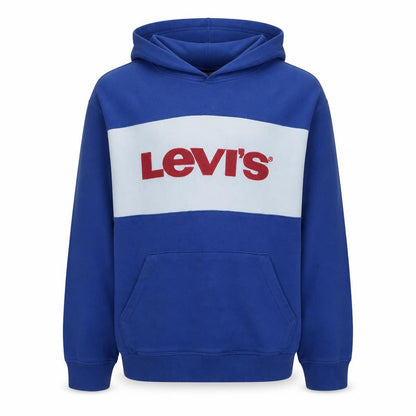 Levi's Men's Blue Pullover Hoodie with Logo Front Size S