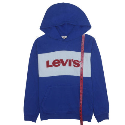 Levi's Men's Blue Pullover Hoodie with Logo Front Size S