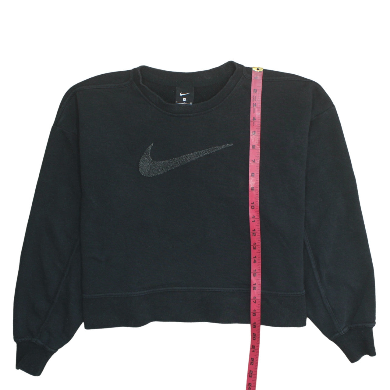 Nike Women Black S Crew Neck Pullover Sweatshirt Cotton Blend