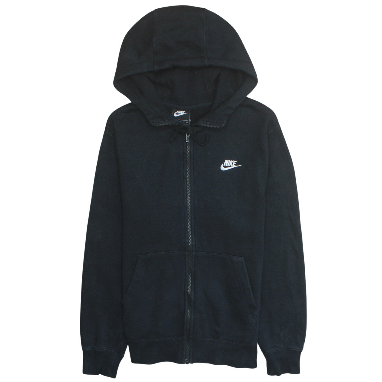 Nike Men's Black Full Zip Hoodie Small Regular Fit Fleece Sweatshirt