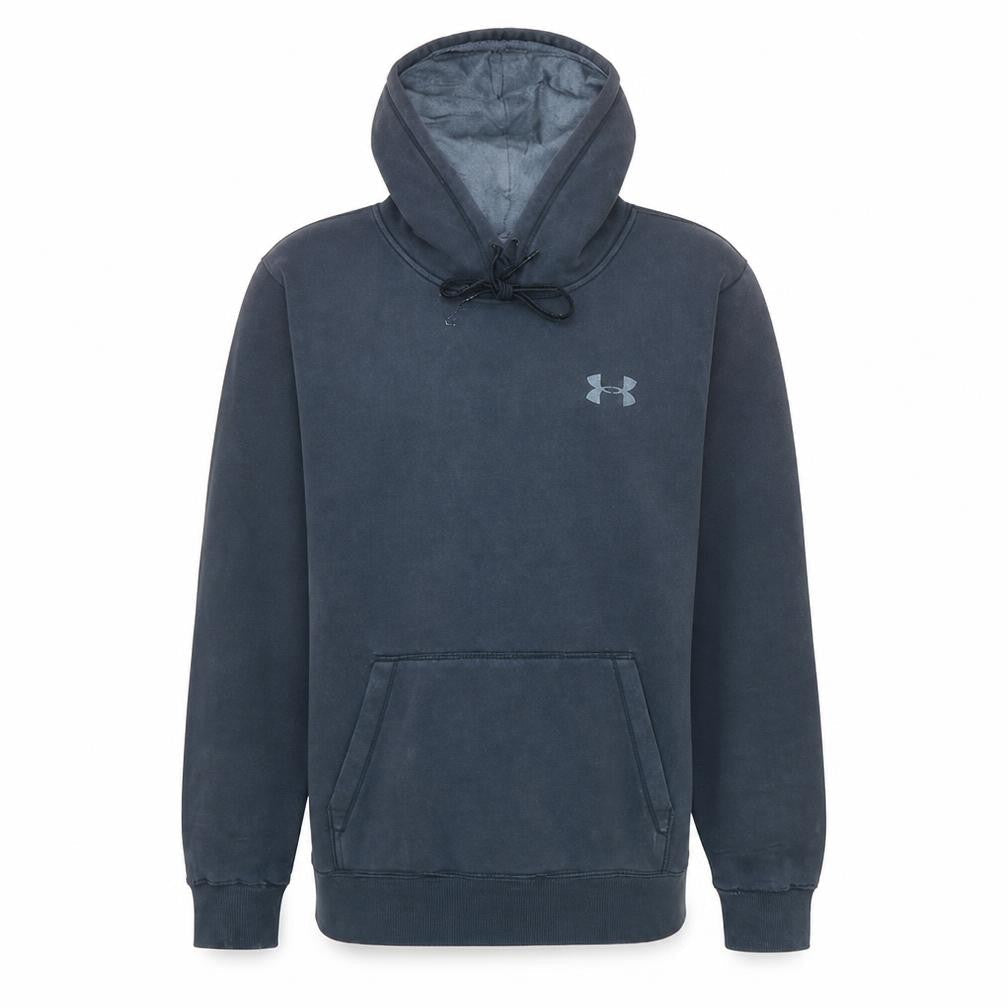 Under Armour Mens Blue Pullover Hoodie Medium Loose Fit Fleece Lined