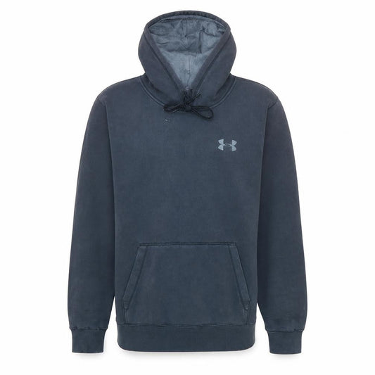 Under Armour Mens Blue Pullover Hoodie Medium Loose Fit Fleece Lined