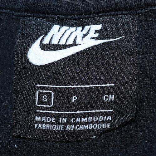 Nike Men's Black Small Crew Neck Pullover Sweatshirt Fleece Cotton Blend