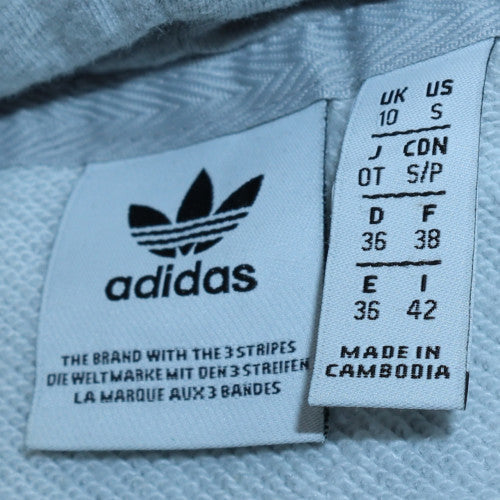 Adidas Women Grey Size 10 Cropped Hoodie Sweatshirt Casual