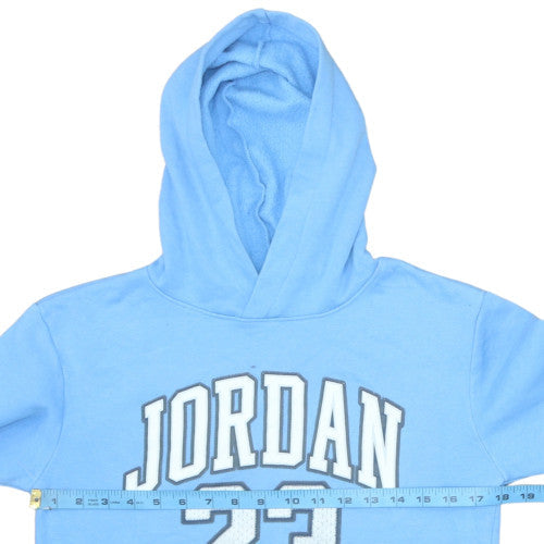 Jordan Boys Blue Pullover Hoodie Size 12-13 Years Graphic Print
