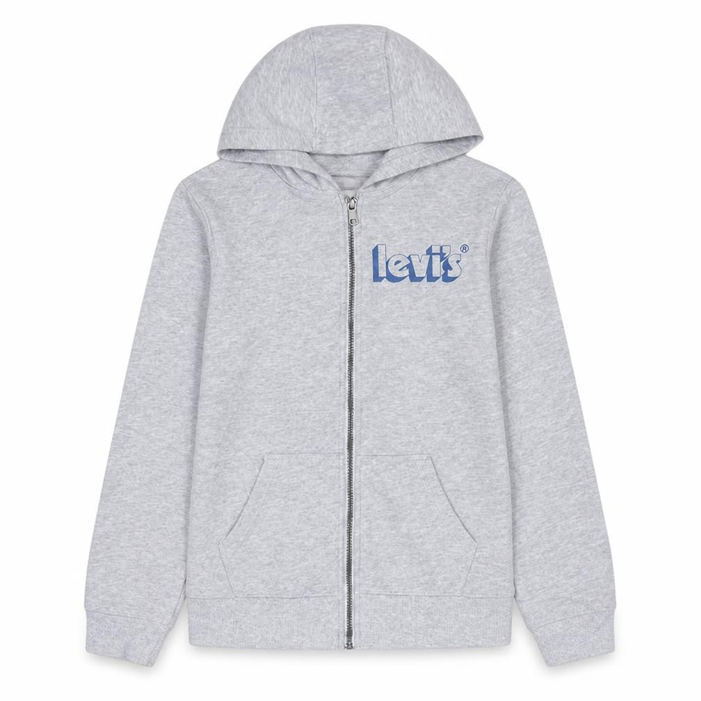Levi’s Boys Grey Full Zip Hoodie 14 Years Cotton Blend Casual Sweatshirt