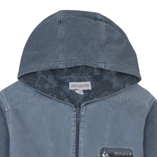 Quiksilver Boys Blue Full Zip Hoodie Age 12 Cotton Blend Casual