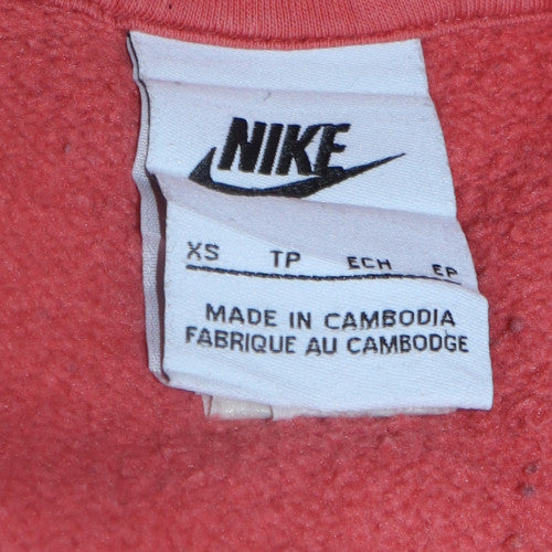 Nike Womens Pink Pullover Hoodie XS Hooded Sweatshirt