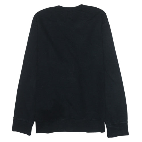 Levi's Women Black Crew Neck Camo Logo Cotton Sweatshirt Size M