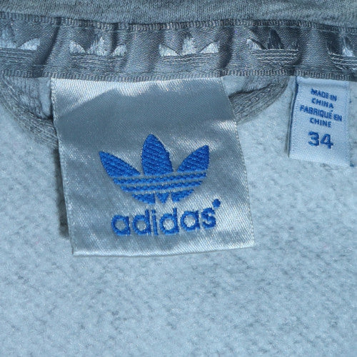Adidas Women Grey Full Zip Hoodie Size 6 Classic Athletic Style