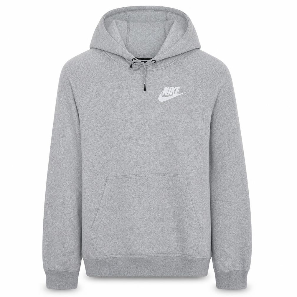 Nike Men Grey Pullover Hoodie L Regular Fit Sports Logo Sweatshirt