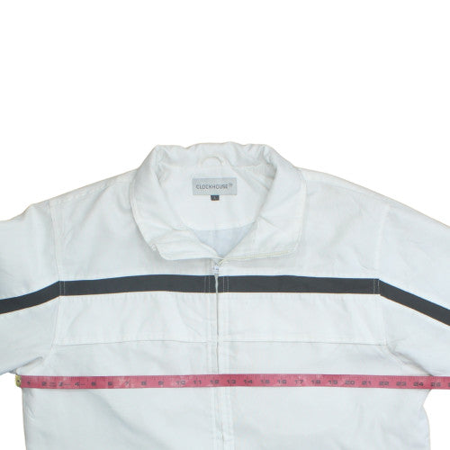 Clockhouse Men's White Basic Jacket L Lightweight Zip Up