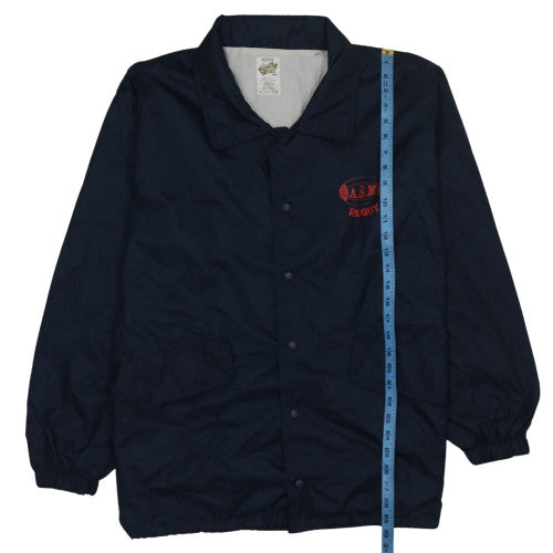 Skipper Men’s Blue Rugby Coach Jacket S/M Nylon Cotton Lined 90s Vintage